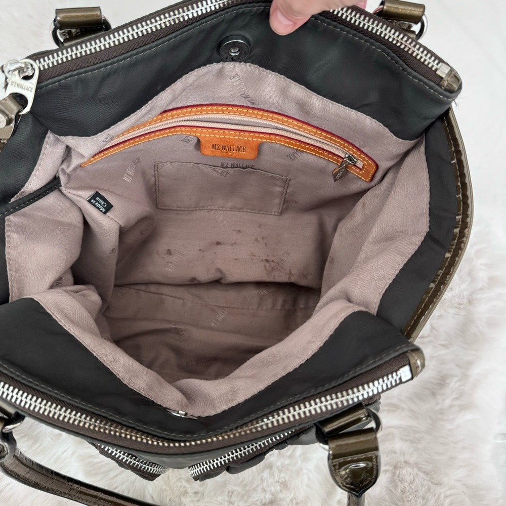 MZ Wallace Jane Bedford Tote Handbag Grey Green - Picture 5 of 10